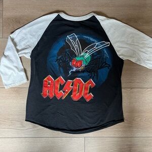AC/DC  Fly on the Wall North American Concert Tour 1985 3/4 Baseball Jersey Med